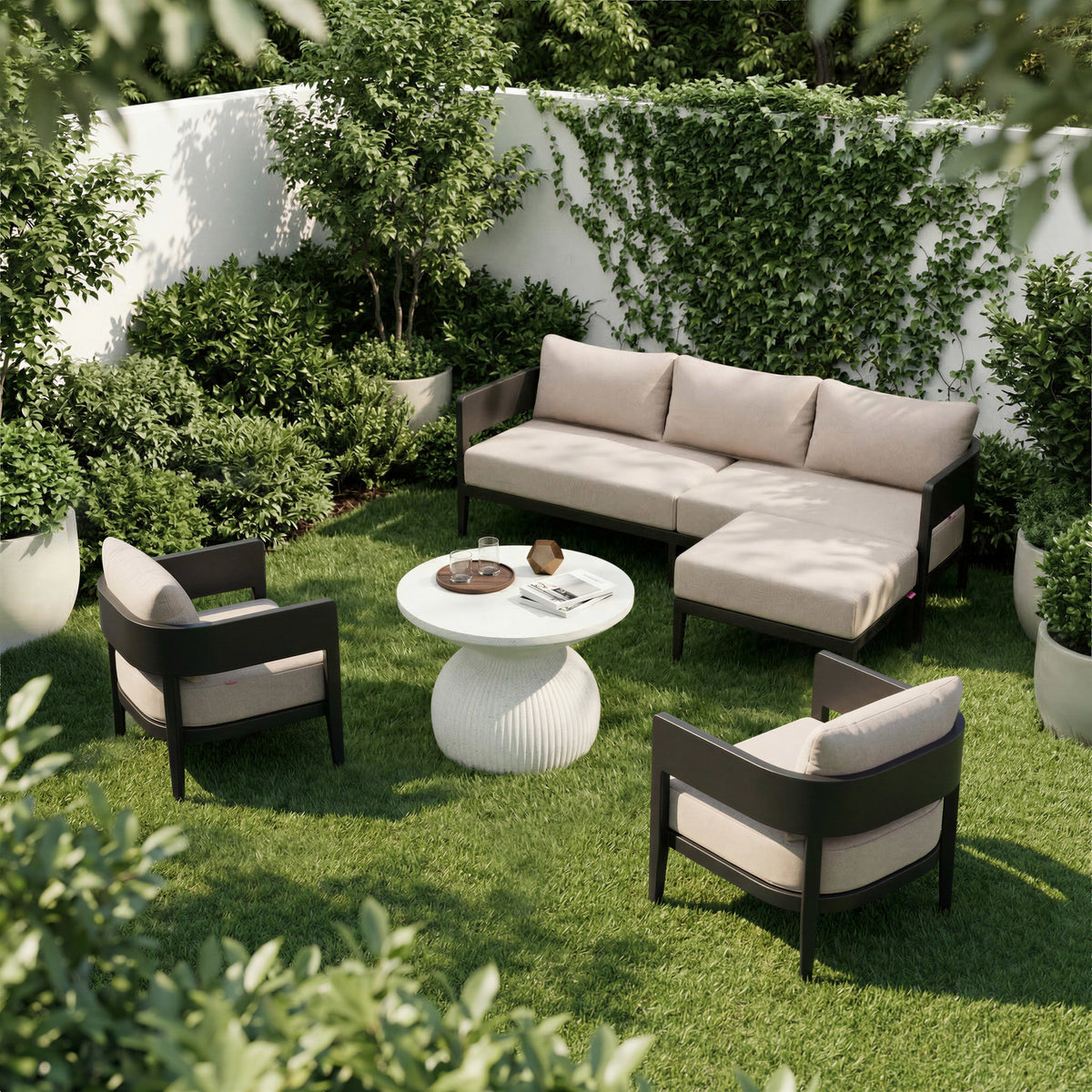 Corza Outdoor Patio Coffee Table, White