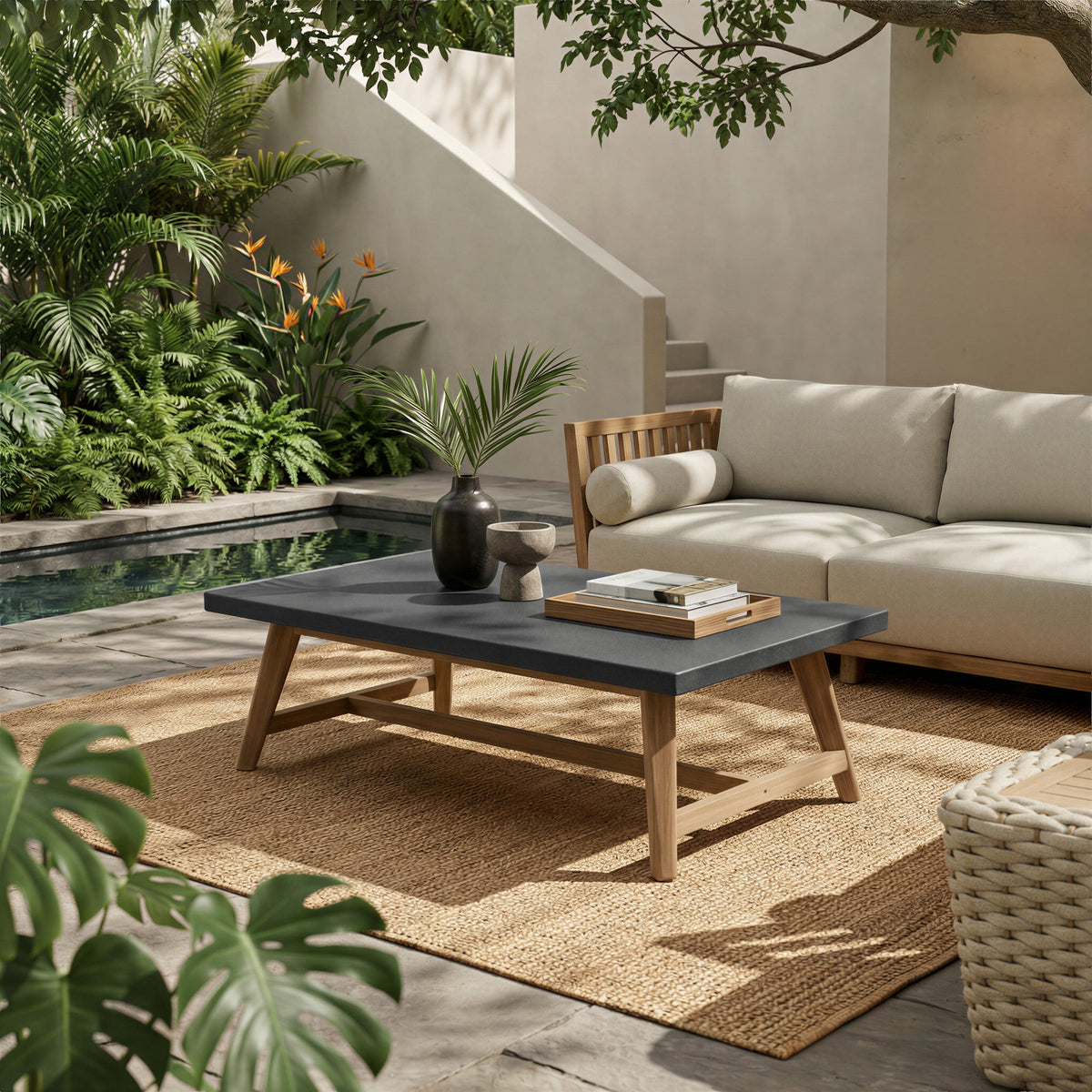 Dert Outdoor Patio Coffee Table, Gray