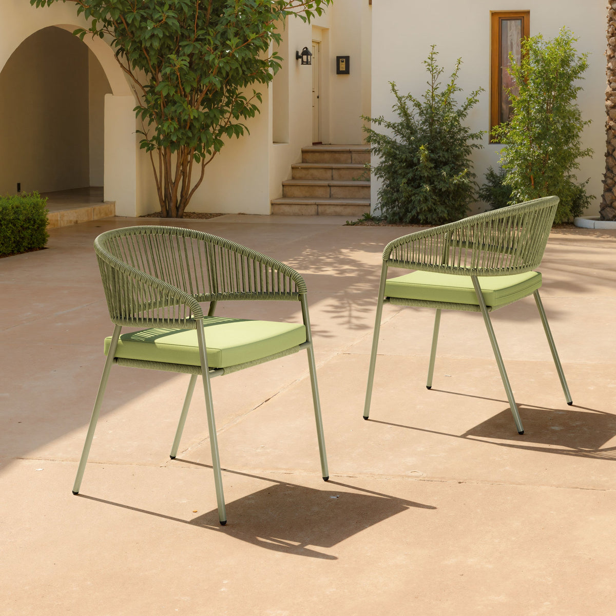 Skye Outdoor Patio Dining Chair, Set of 2, Green
