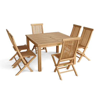 Anderson Teak Windsor Classic Chair 7-Piece Folding Dining Set