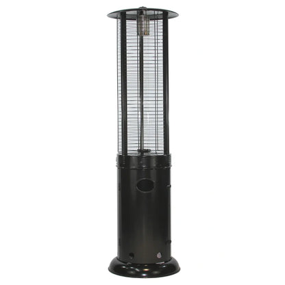 RADtec Ellipse Flame Patio Heater, 80 inch, 41,000 BTU, Propane, Black with Clear Glass, model 80-LLP-PT-HTR