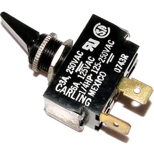 Raypak Toggle Switch, SPST, 3A/6A, Black, model 0650761