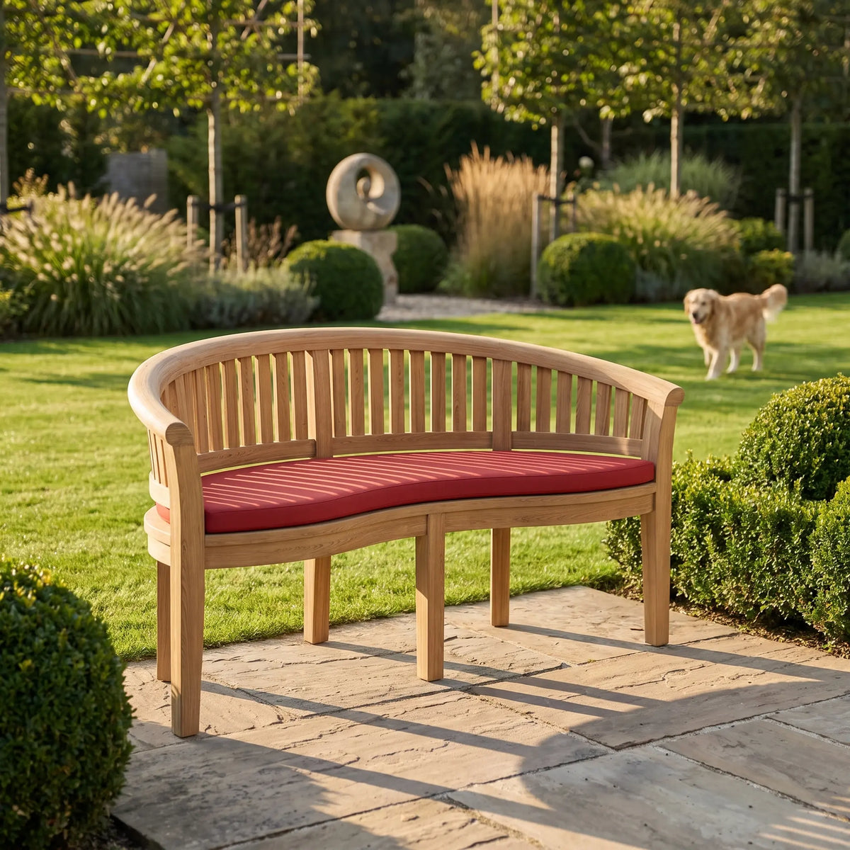 Anderson Teak Cushion for the Curve 3 Seater Bench Extra Thick Wood