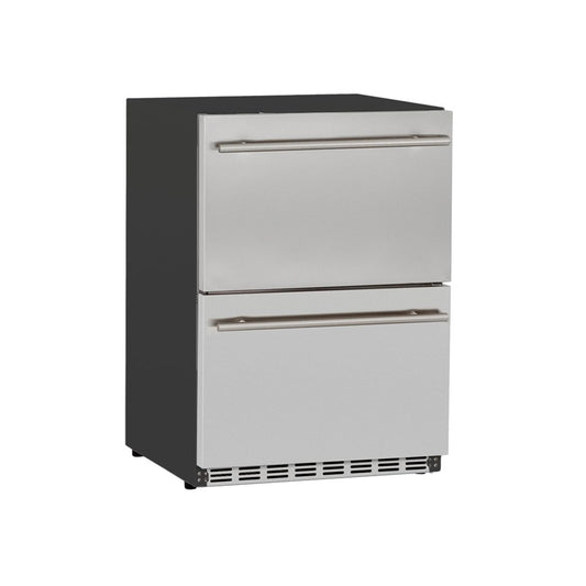 Summerset RFR-24DR2-A 24-inch 5 cu ft deluxe outdoor rated two-drawer refrigerator