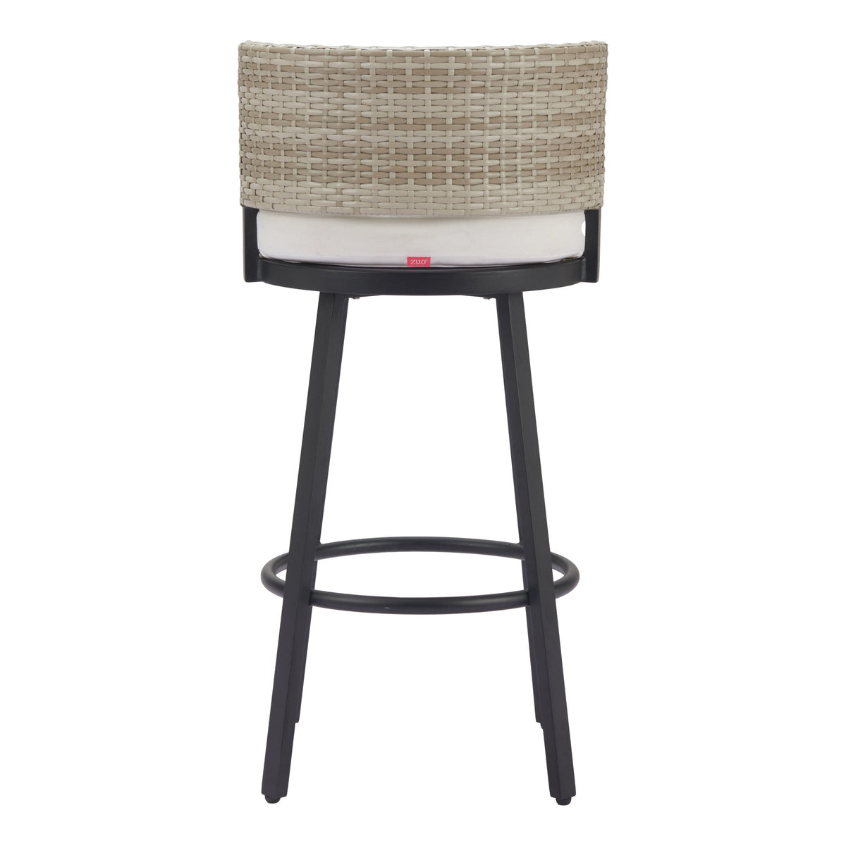Midnight Wave Outdoor Patio Barstool, White