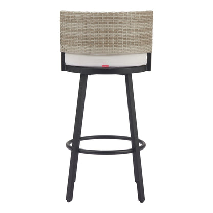 Midnight Wave Outdoor Patio Barstool, White
