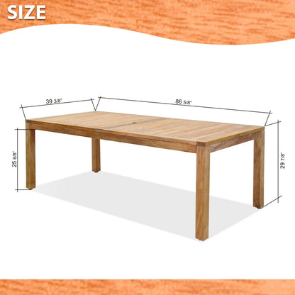 Amazonia Rinjani Teak 7 Piece Large Patio Dining Set