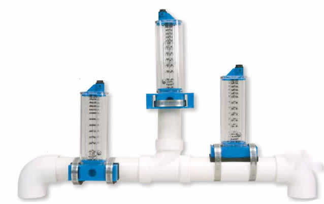Rola-Chem PVC Flowmeter, 70-240 GPM, 2-1/2 inch, Horizontal Top-Mount, model 570361T