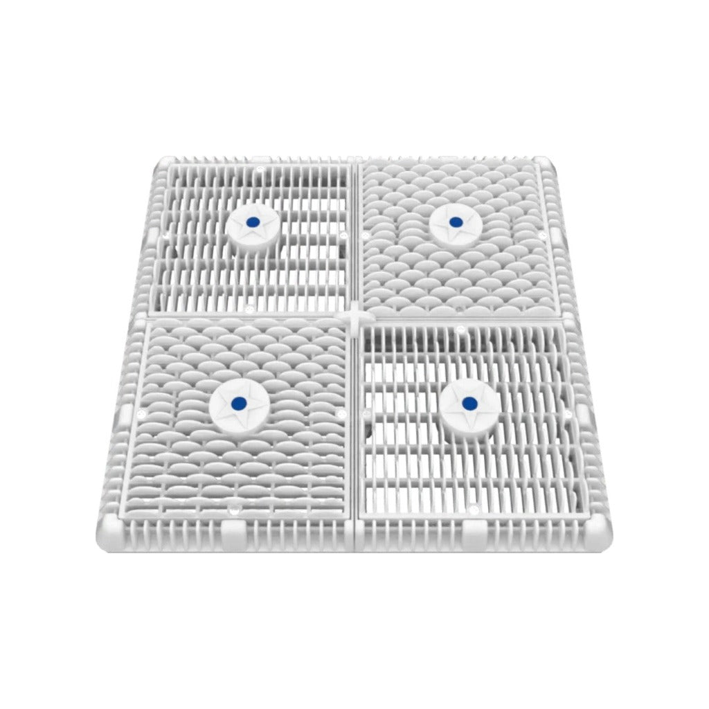 AquaStar Wave Channel Drain with Frame and Grate White WAV18WR101