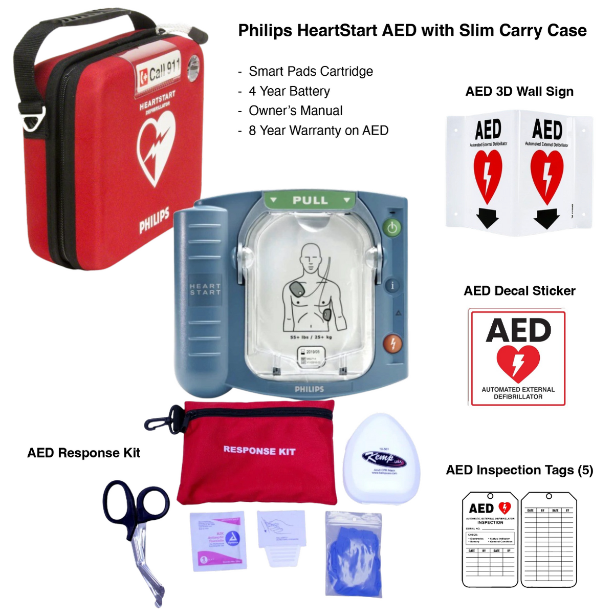 Philips HeartStart AED with Carry Case, Kemp USA