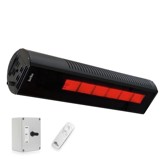 Sunstar Infrared Heater Package, 35,000-24,000 BTU, Natural Gas, Black, with Remote & Adjustable Mount