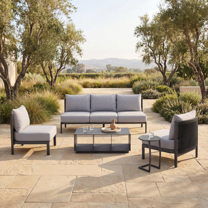 Noga Outdoor Patio End Table, Black