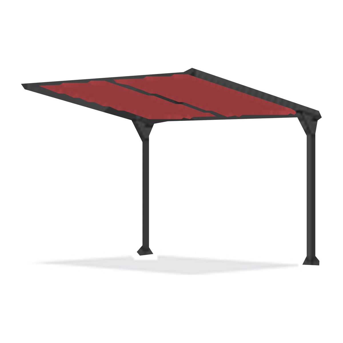 Tara Shade DeLux cantilever shade with a Paprika canopy on two posts, shown on a white background