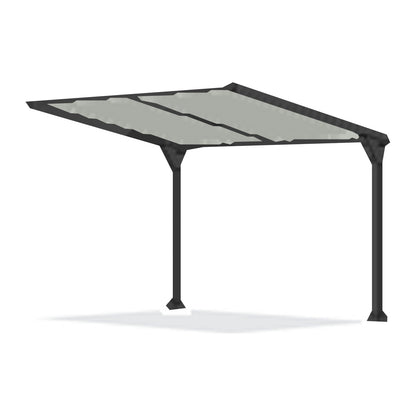 Tara Shade DeLux cantilever shade with a Pearl Onyx canopy on two posts, shown on a white background