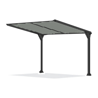 Tara Shade DeLux cantilever shade with a Silver canopy on two posts, shown on a white background