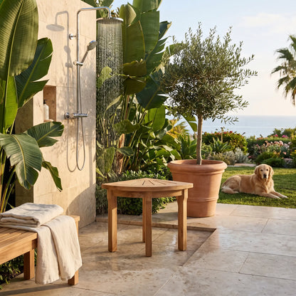 Anderson Teak Shower Stool Corner