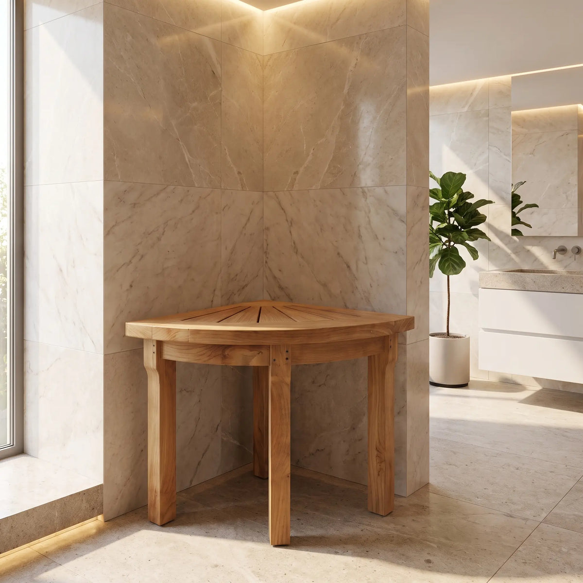 Anderson Teak Shower Stool Corner