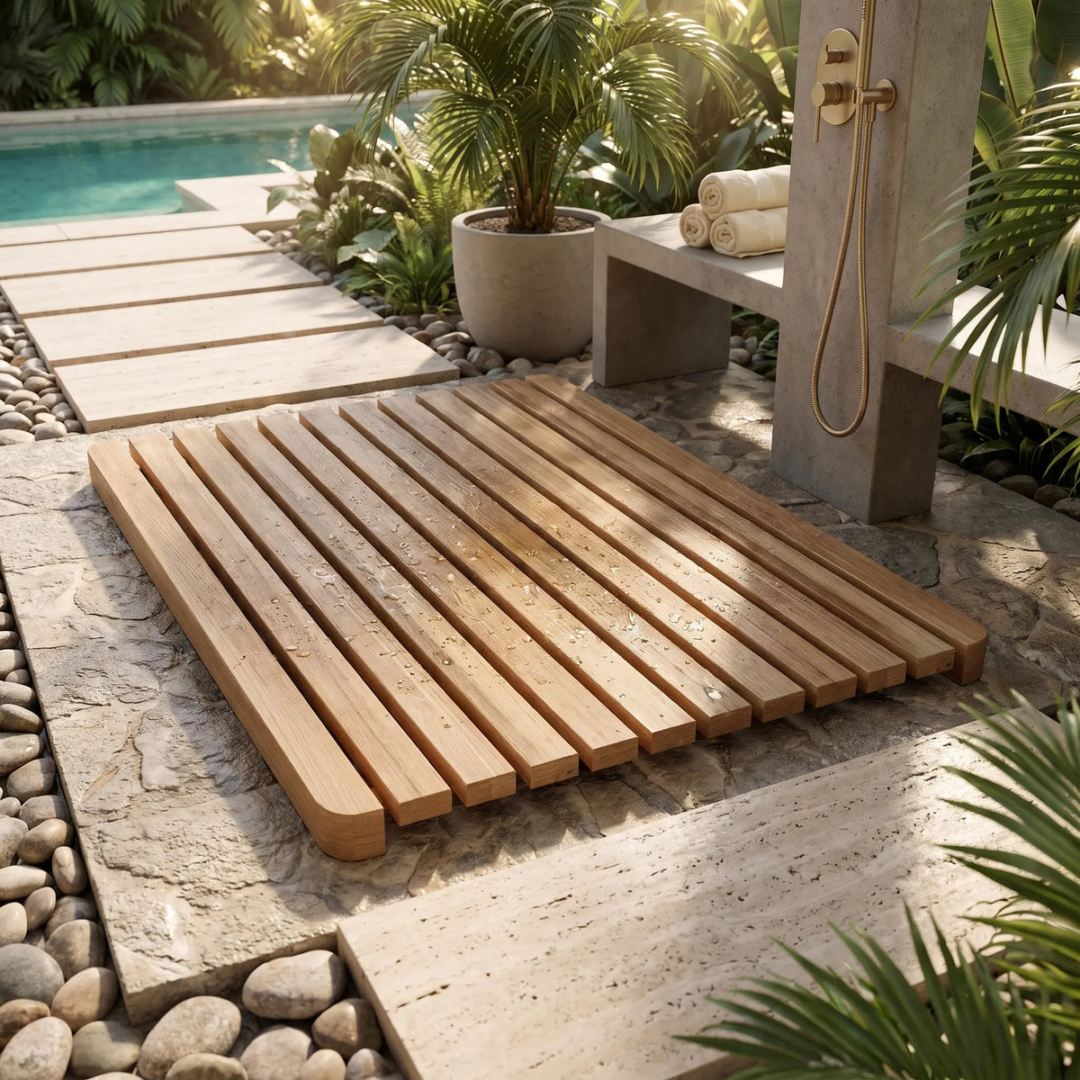Anderson Teak Shower Mat Rectangular Small