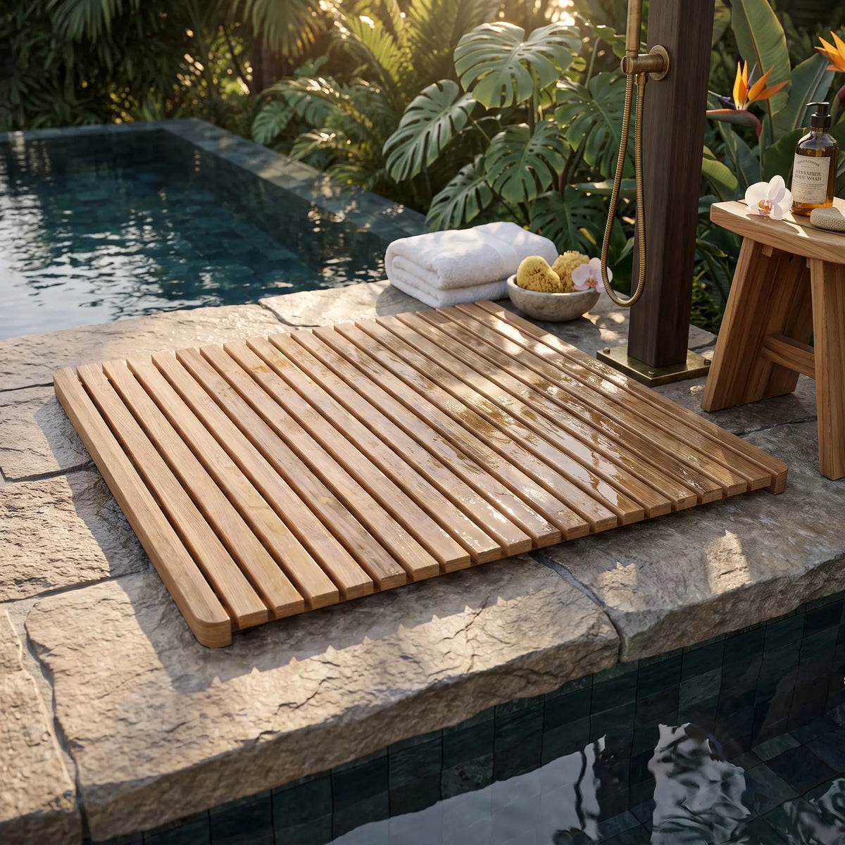 Anderson Teak Shower Mat Square Large