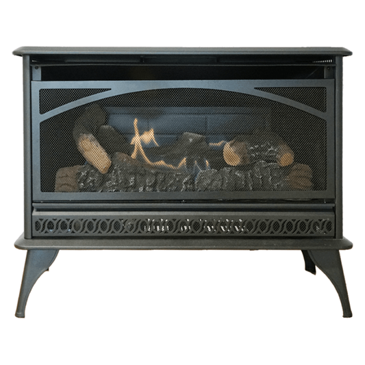 HearthRite HRSQ25MVL vent-free propane gas stove with log set