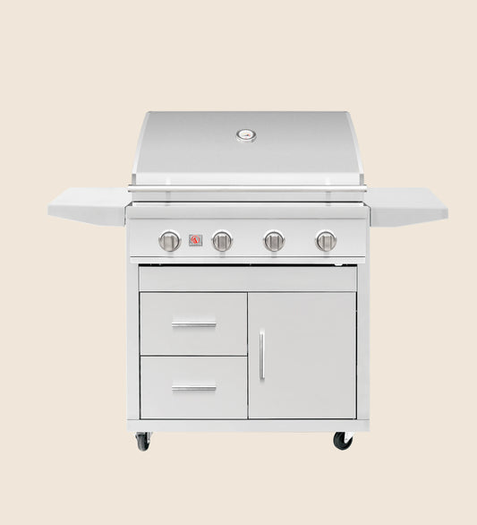 Summerset Deluxe Cart for 32 inch Sizzler and Sizzler Pro Grills, model CART-SZR32-DC