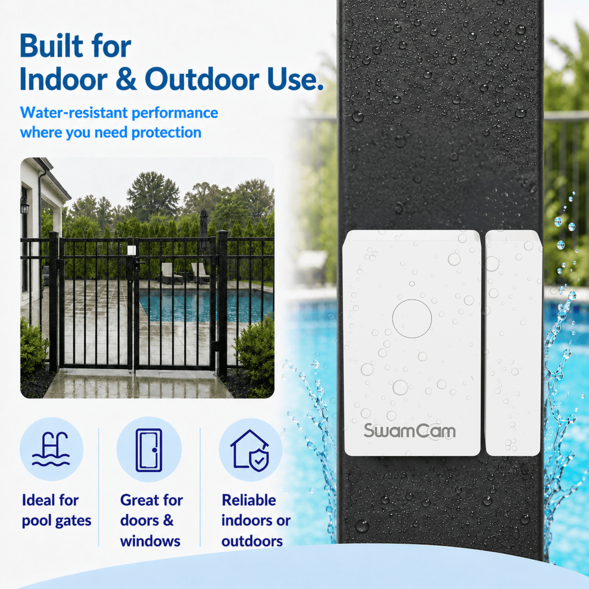 SwamCam Door and Window Sensor Pool Alarm, model SCDS1, view 3