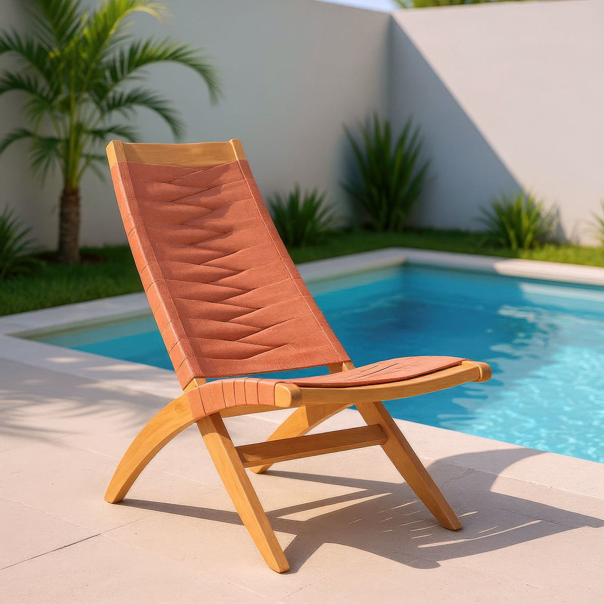 Rova Outdoor Patio Lounge Chair, Terracotta