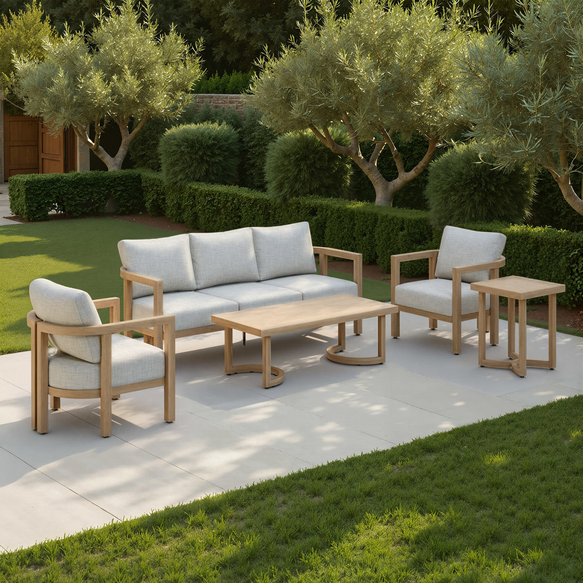 Leto Outdoor Patio Armchair, Gray