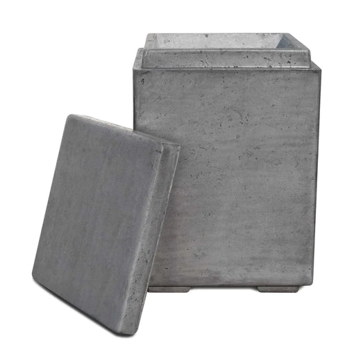 The Outdoor Plus Propane Tank Enclosure, square, GFRC concrete, ash