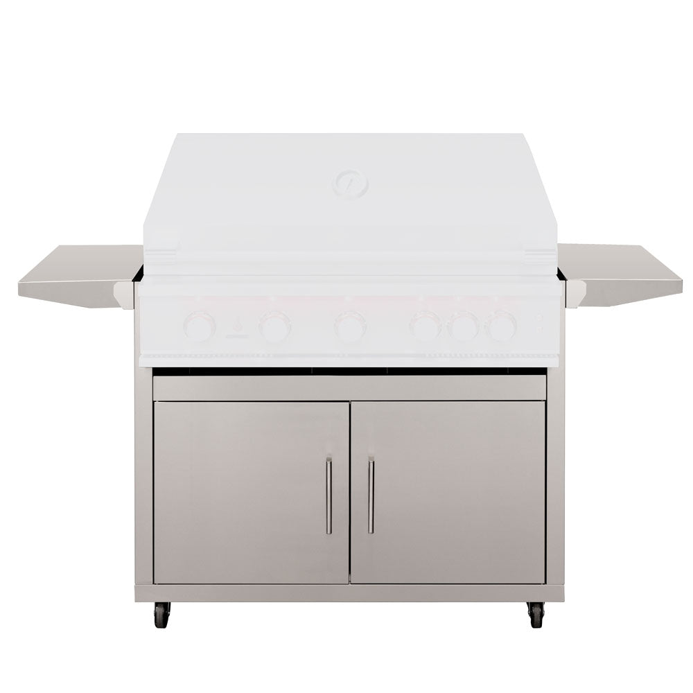 True Flame Deluxe Freestanding Grill Cart, 40 inch, cart only with doors closed, model CART-TF-40DC