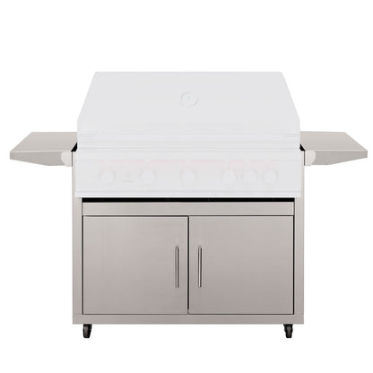 True Flame Deluxe Freestanding Grill Cart, 40 inch, cart only with doors closed, model CART-TF-40DC
