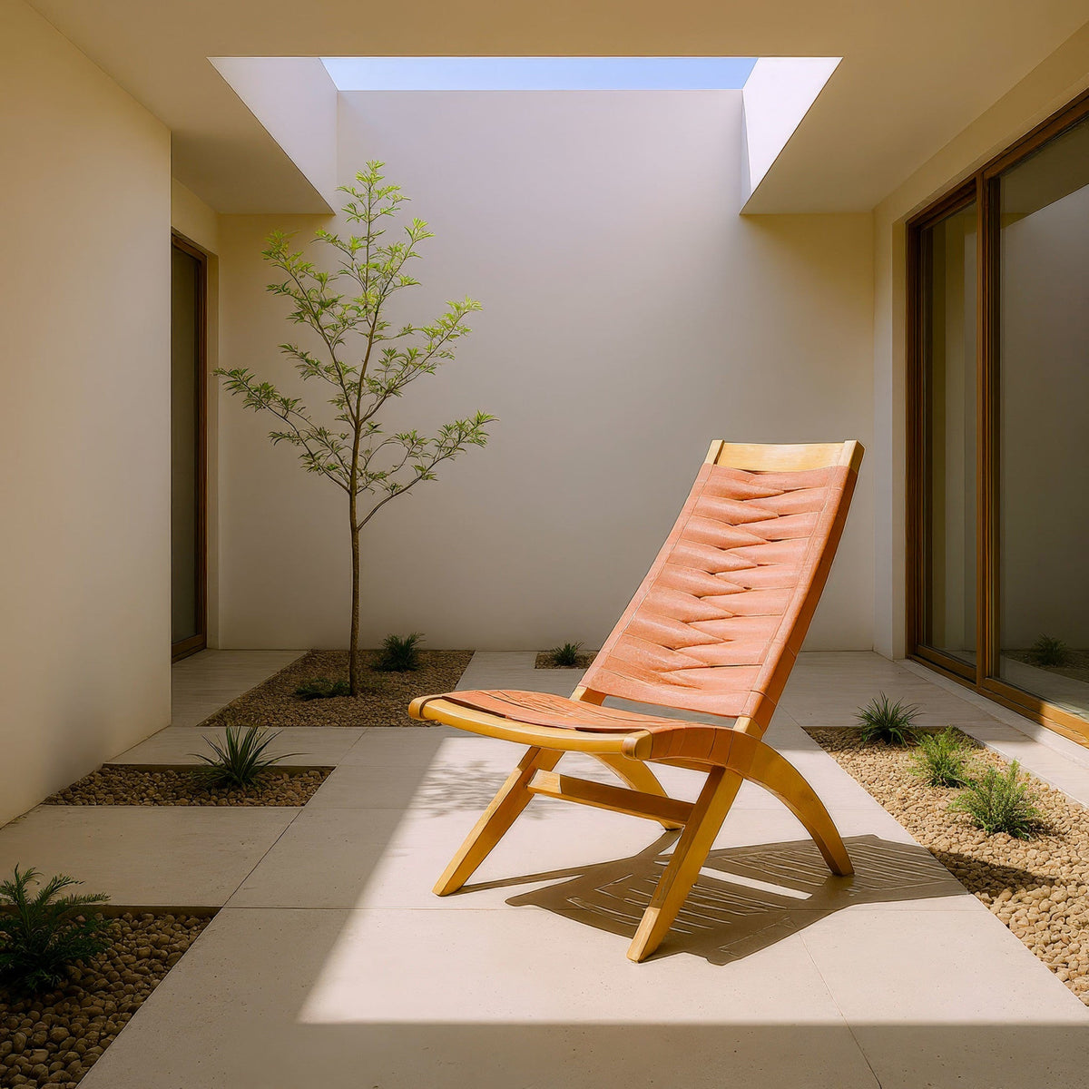 Rova Outdoor Patio Lounge Chair, Terracotta