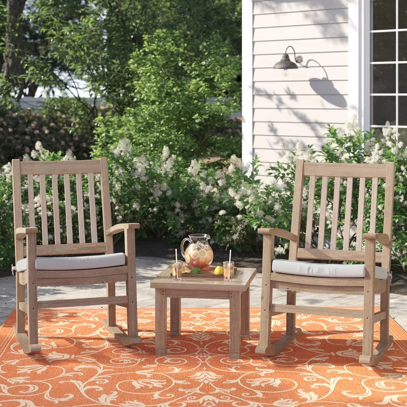Anderson Teak Palm Beach Rocking Chairs 3-Piece Set