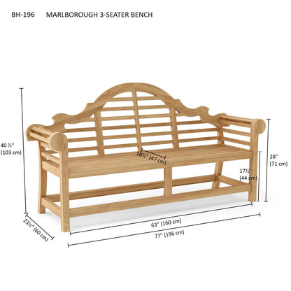 Anderson Teak Marlborough 3-Seater Bench