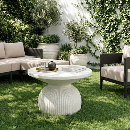 Corza Outdoor Patio Coffee Table, White