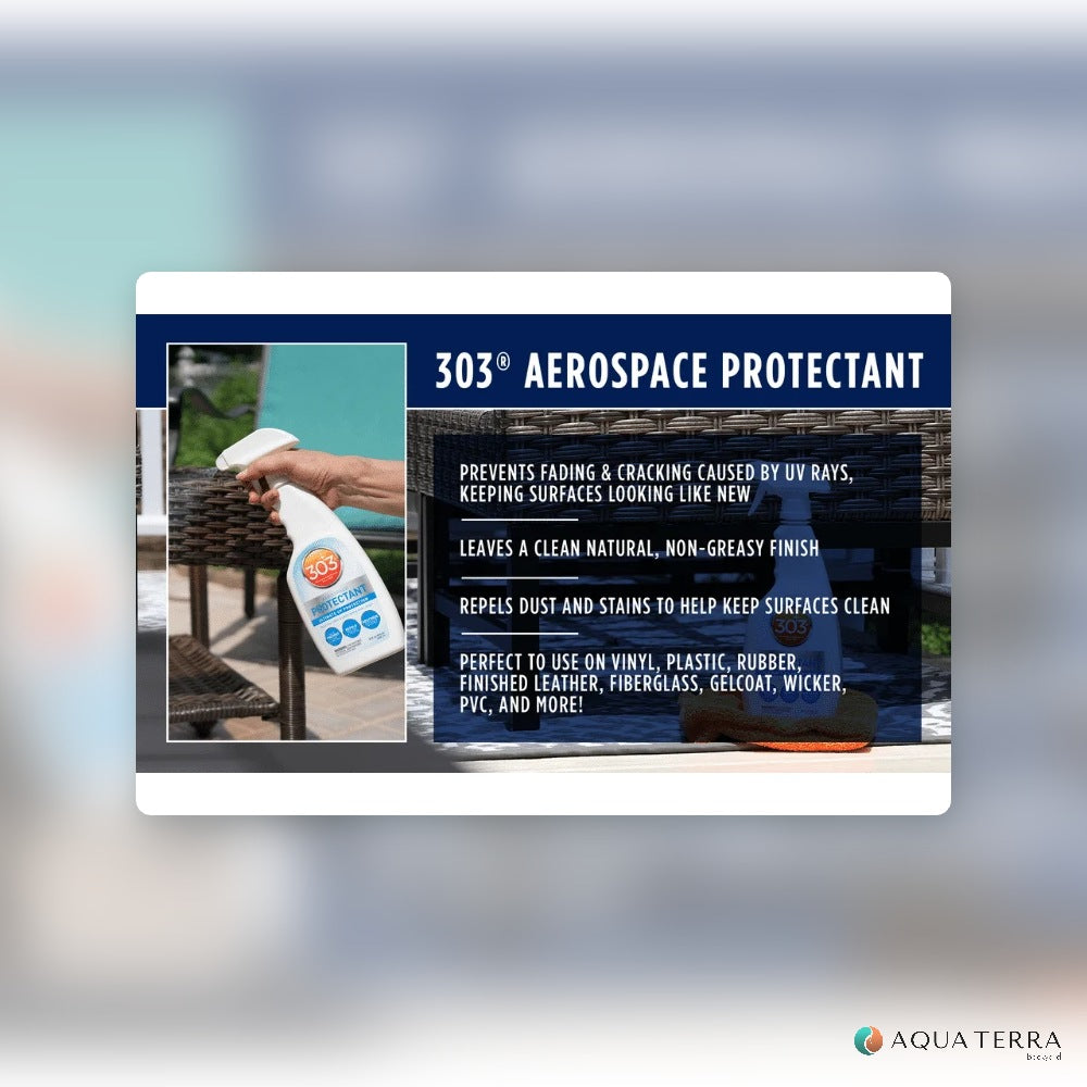 303 Aerospace Protectant benefits: prevents fading and cracking, non-greasy finish, repels dust and stains