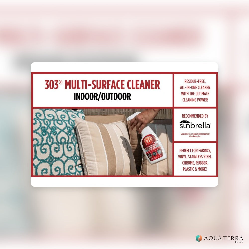 303 Multi-Surface Cleaner benefits for fabrics, vinyl, stainless steel, rubber and plastic