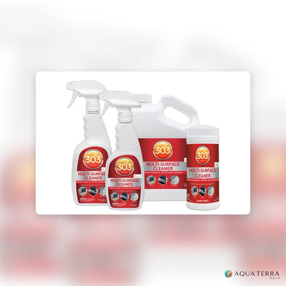 The 303 Multi-Surface Cleaner range: trigger sprays, gallon refill and wipes