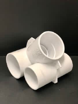 Waterway Plastics Mini Gunite Body Assembly Tee, 2 inch Slip x 1-1/2 inch Slip, model 211-3050