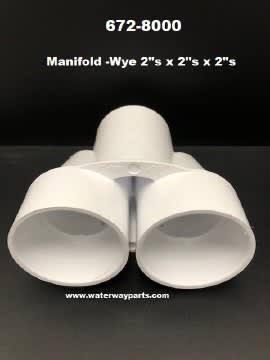 Waterway Plastics Wye Manifold, 2 inch Slip x 2 inch Slip x 2 inch Slip, model 672-8000