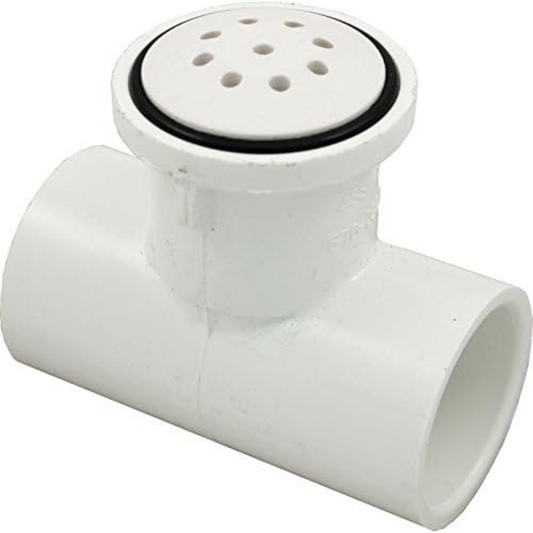 Waterway Plastics Top Flo Air Injector, 1 inch Slip, Tee Style, White, model 670-2320