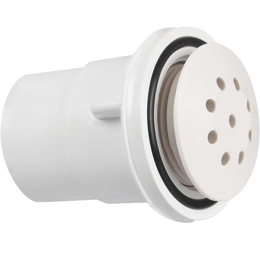 Waterway Plastics Top Flo Air Injector, 1 inch Spigot, Straight Body, White, model 670-2330