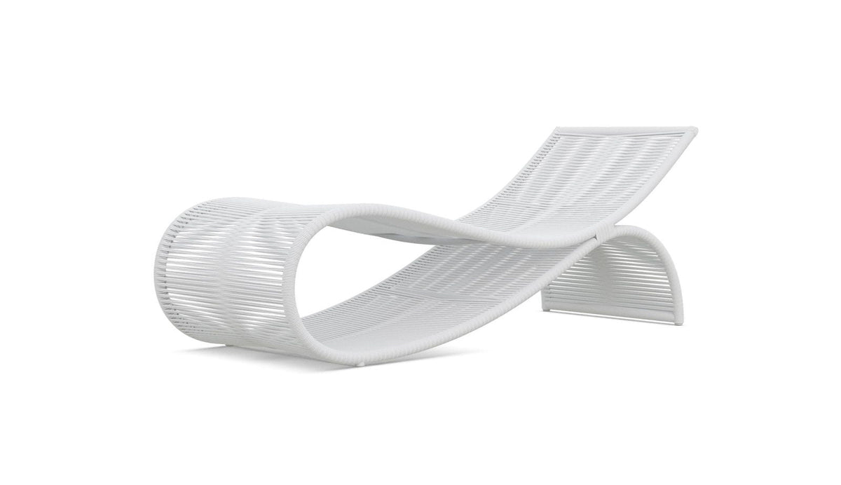 Wave Chaise Lounge in White Mist