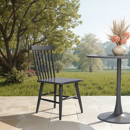 Zeilen Outdoor Patio Dining Chair, Set of 2, Black
