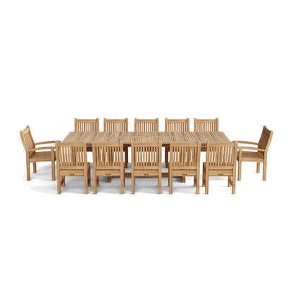 Anderson Teak Valencia Sahara 13-Piece Rectangular Dining Set