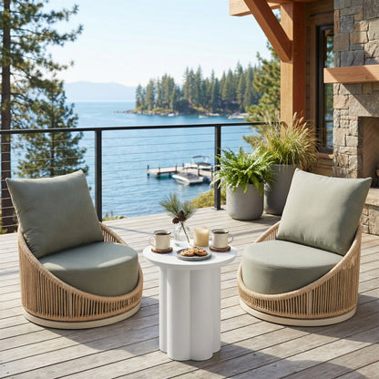 Kogur Outdoor Patio Side Table, White