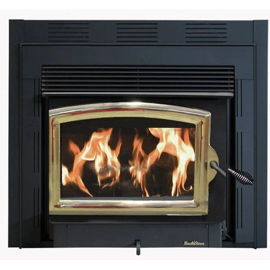 Buck Stove FP ZC74G zero clearance wood fireplace with gold door