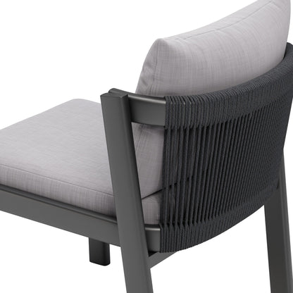 Horizon Outdoor Patio Dining Chair, Set of 2, Gray